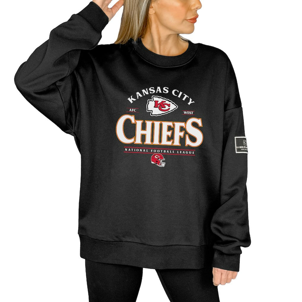 Kansas City Chiefs Gameday Couture Women's Oversized Players Only Black Label Pullover Sweatshirt - Black - NFL