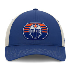 Edmonton Oilers Fanatics 2025 Stanley Cup Playoffs Locker Room Trucker Adjustable Hat - Royal/Gray | Fanatics sale