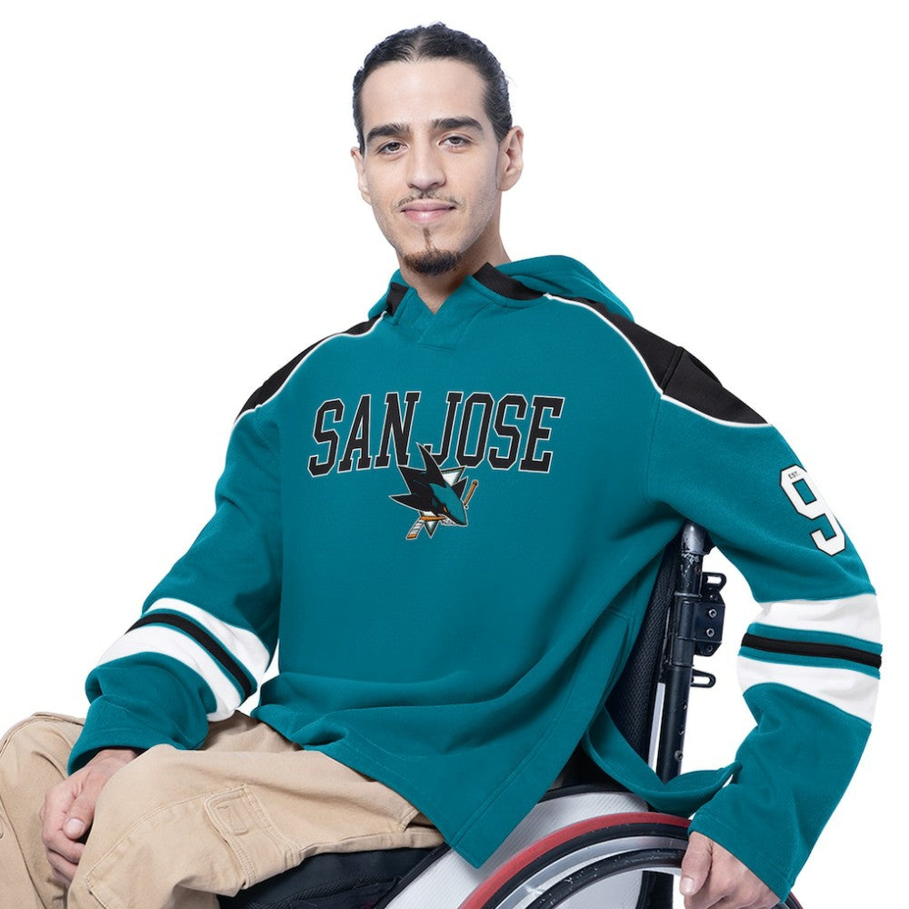 San Jose Sharks G-III Sports by Carl Banks Adaptive Wear Lord Stanley Hooded Long Sleeve Sweatshirt - Teal | NHL online