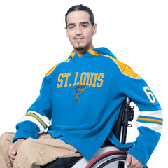 St. Louis Blues G-III Sports by Carl Banks Adaptive Wear Lord Stanley Hooded Long Sleeve Sweatshirt - Blue | NHL sale