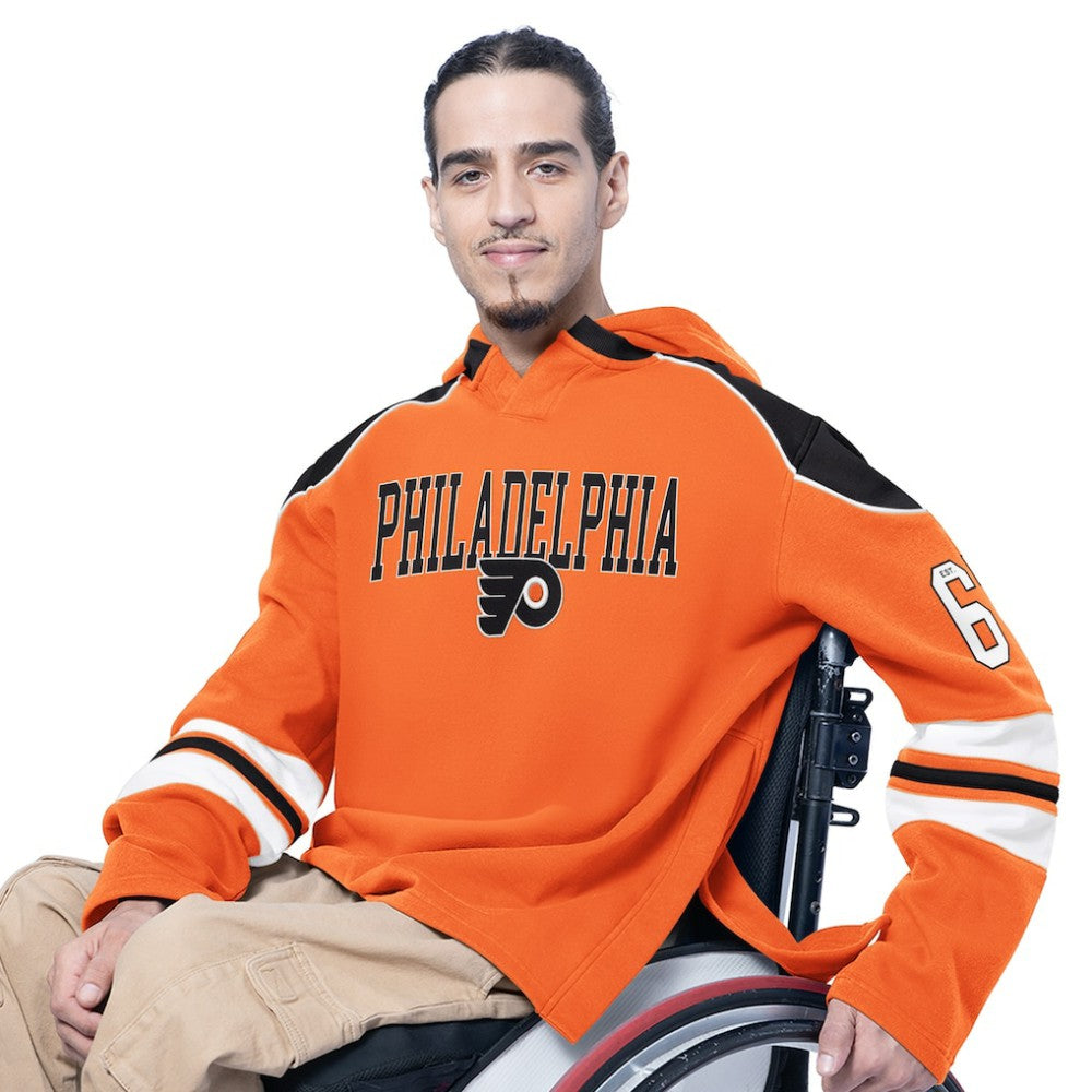 Philadelphia Flyers G-III Sports by Carl Banks Adaptive Wear Lord Stanley Hooded Long Sleeve Sweatshirt - Orange | NHL on sale