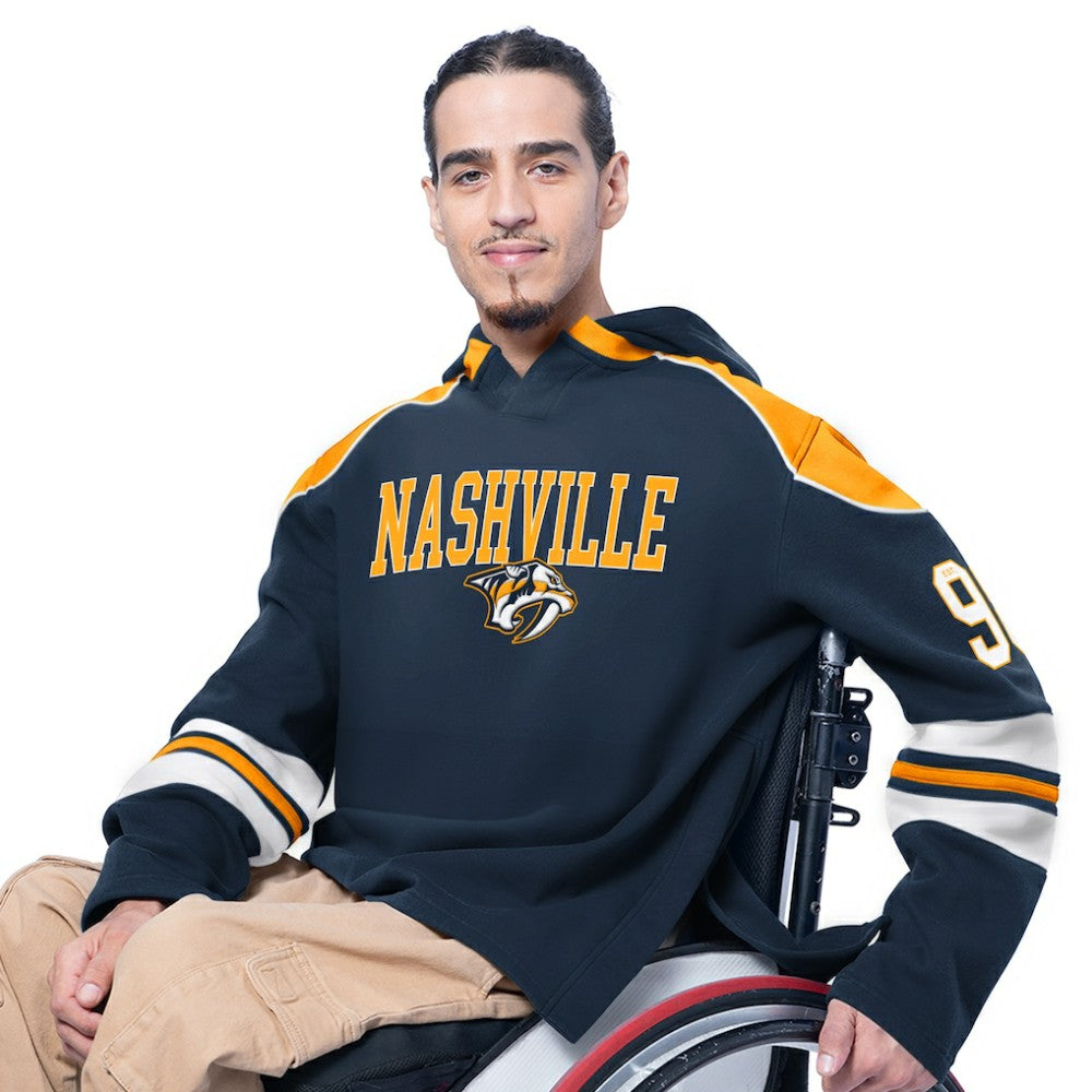 Nashville Predators G-III Sports by Carl Banks Adaptive Wear Lord Stanley Hooded Long Sleeve Sweatshirt - Navy | NHL near me
