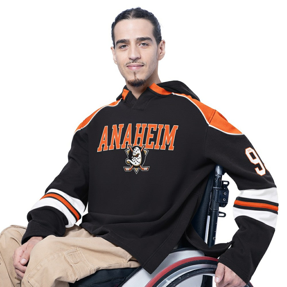 Anaheim Ducks G-III Sports by Carl Banks Adaptive Wear Lord Stanley Hooded Long Sleeve Sweatshirt - Black | NHL Clearance