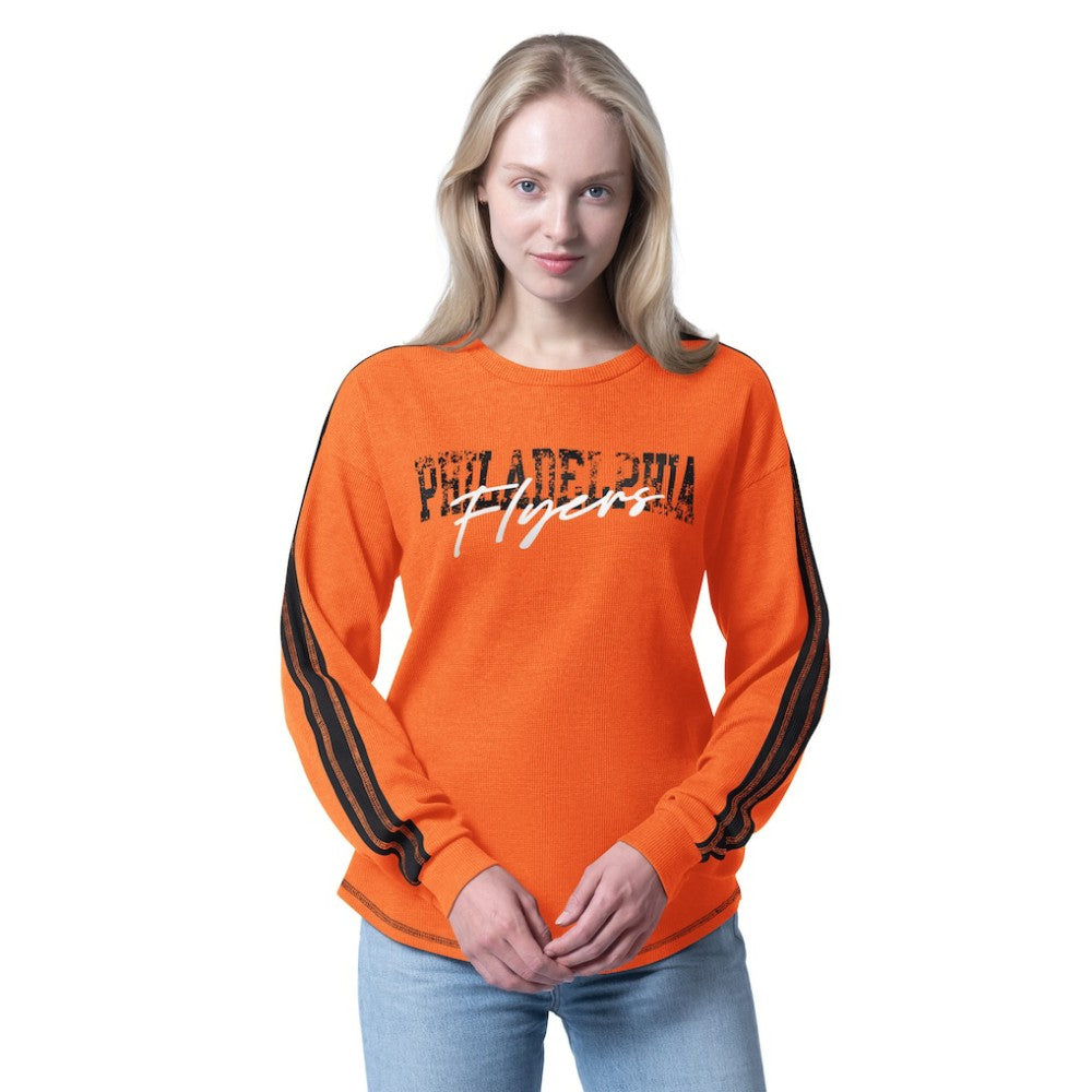 Philadelphia Flyers G-III 4Her by Carl Banks Women's Advantage Thermal Long-Sleeve Tri-Blend T-Shirt - Orange | NHL online