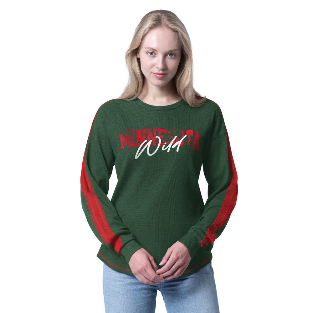 Minnesota Wild G-III 4Her by Carl Banks Women's Advantage Thermal Long-Sleeve Tri-Blend T-Shirt - Green | NHL online