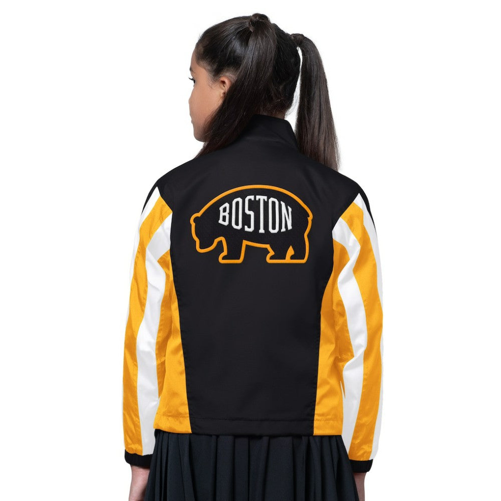 Boston Bruins Starter Girls Key Player Half Zip Jacket - Black/Gold | NHL Clearance