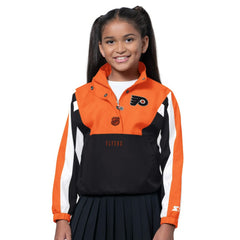 Philadelphia Flyers Starter Girls Key Player Half Zip Jacket - Orange/Black | NHL near me