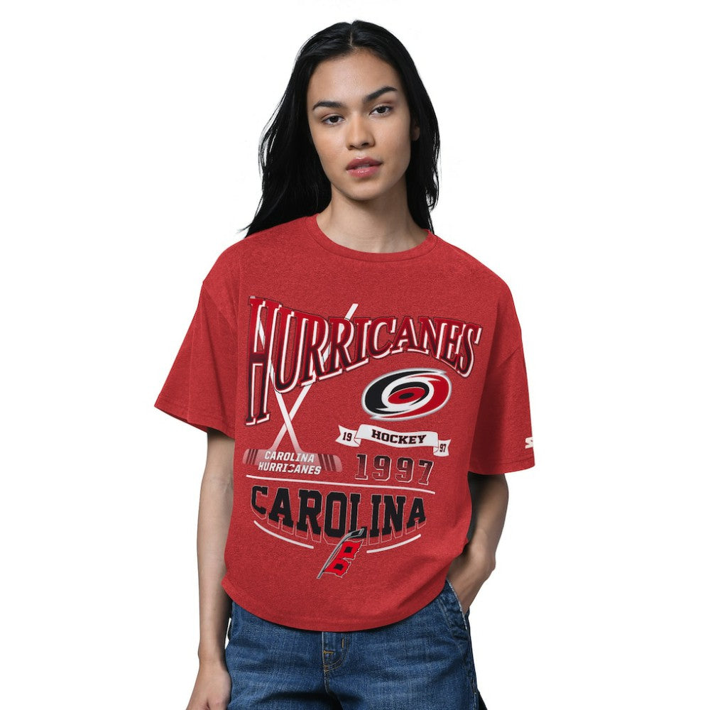 Carolina Hurricanes Starter Women's Oversized Hall of Fame T-Shirt - Heather Red | NHL on sale