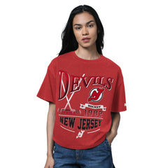 New Jersey Devils Starter Women's Oversized Hall of Fame T-Shirt - Heather Red | NHL near me