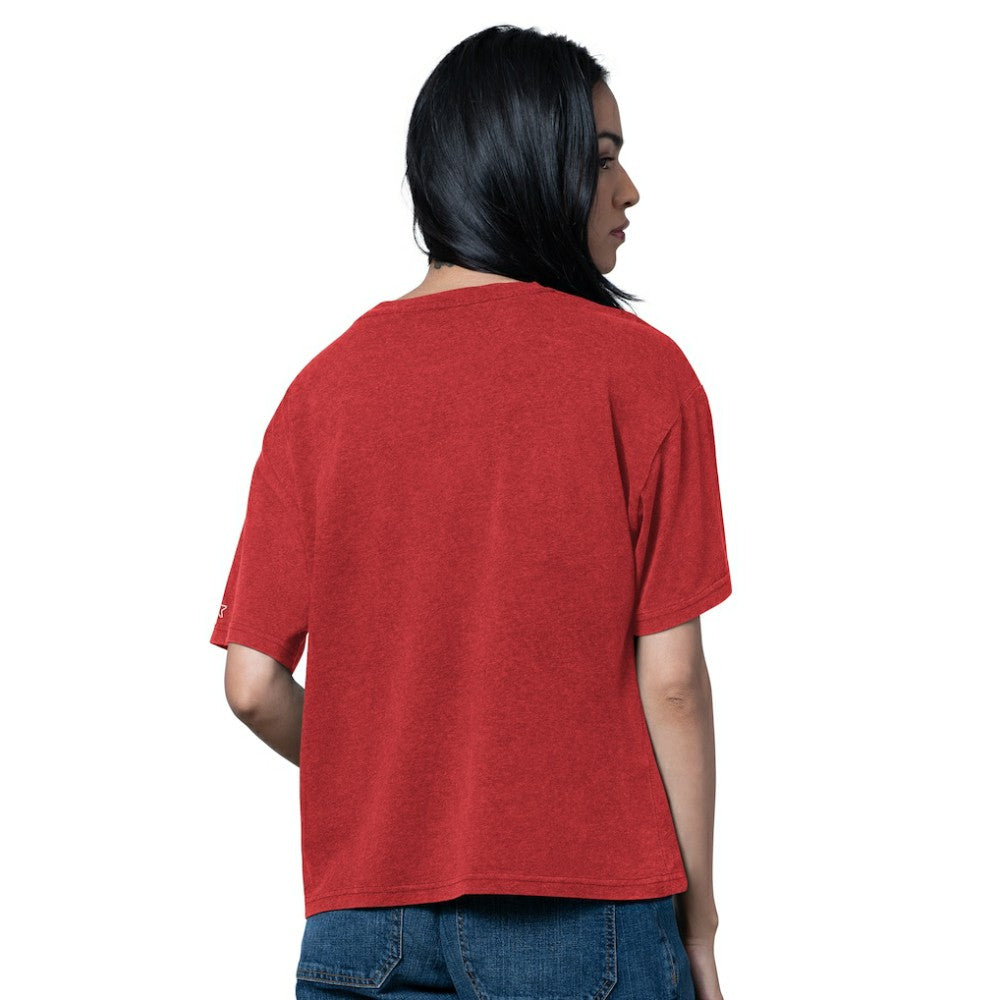 New Jersey Devils Starter Women's Oversized Hall of Fame T-Shirt - Heather Red | NHL near me