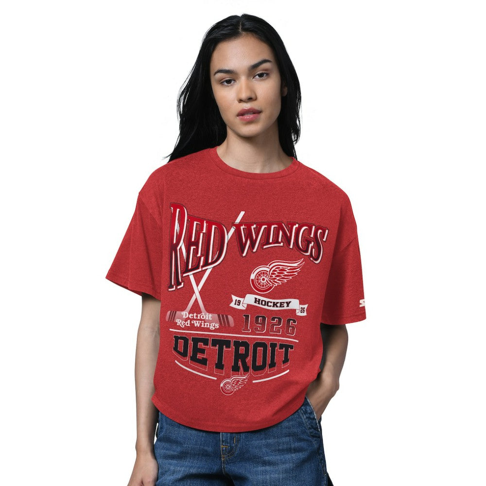 Detroit Red Wings Starter Women's Oversized Hall of Fame T-Shirt - Heather Red | NHL discount