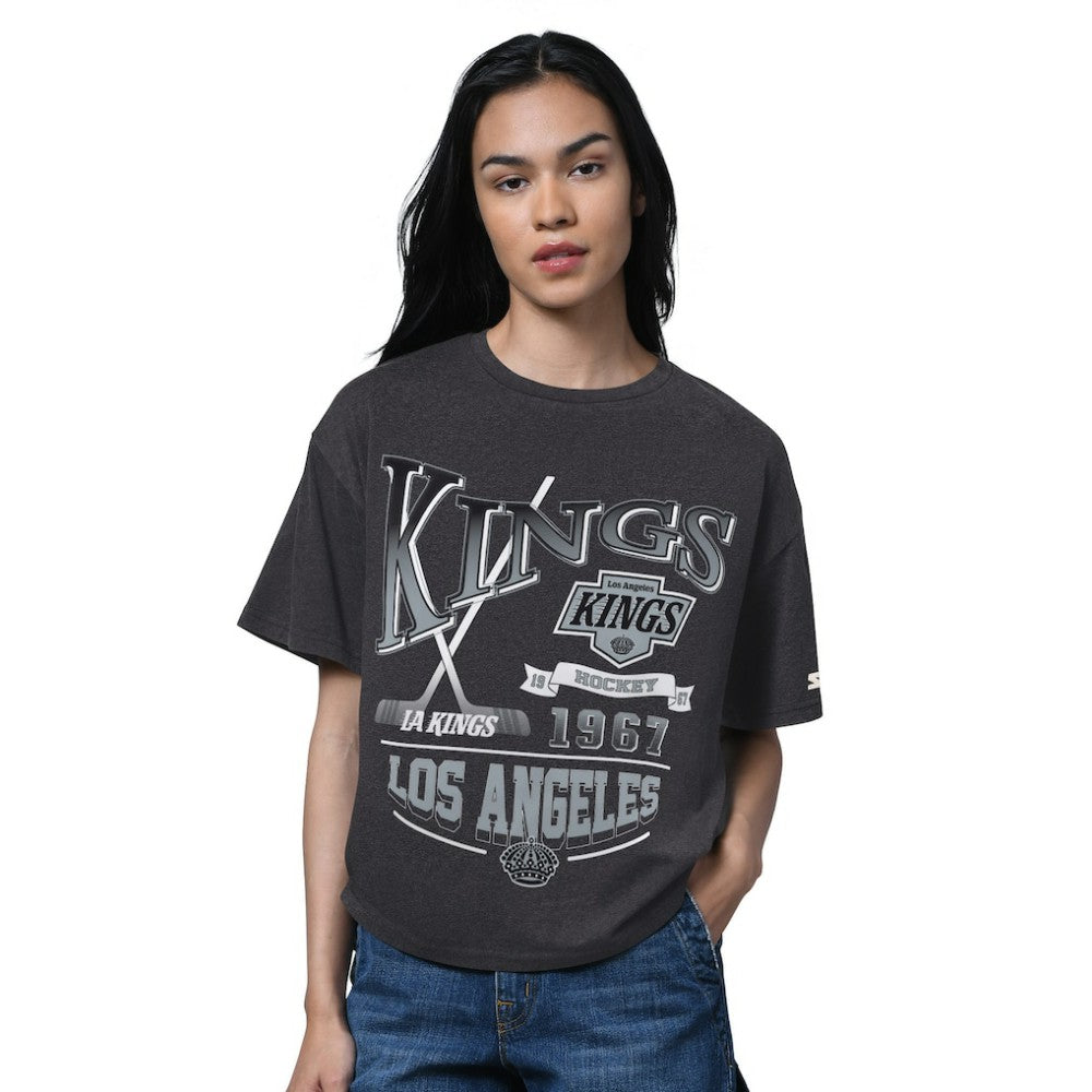 Los Angeles Kings Starter Women's Oversized Hall of Fame T-Shirt - Heather Black | NHL online