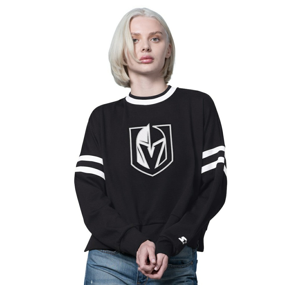 Vegas Golden Knights Starter Women's Rally Fleece Cropped Sweatshirt - Black | NHL discount