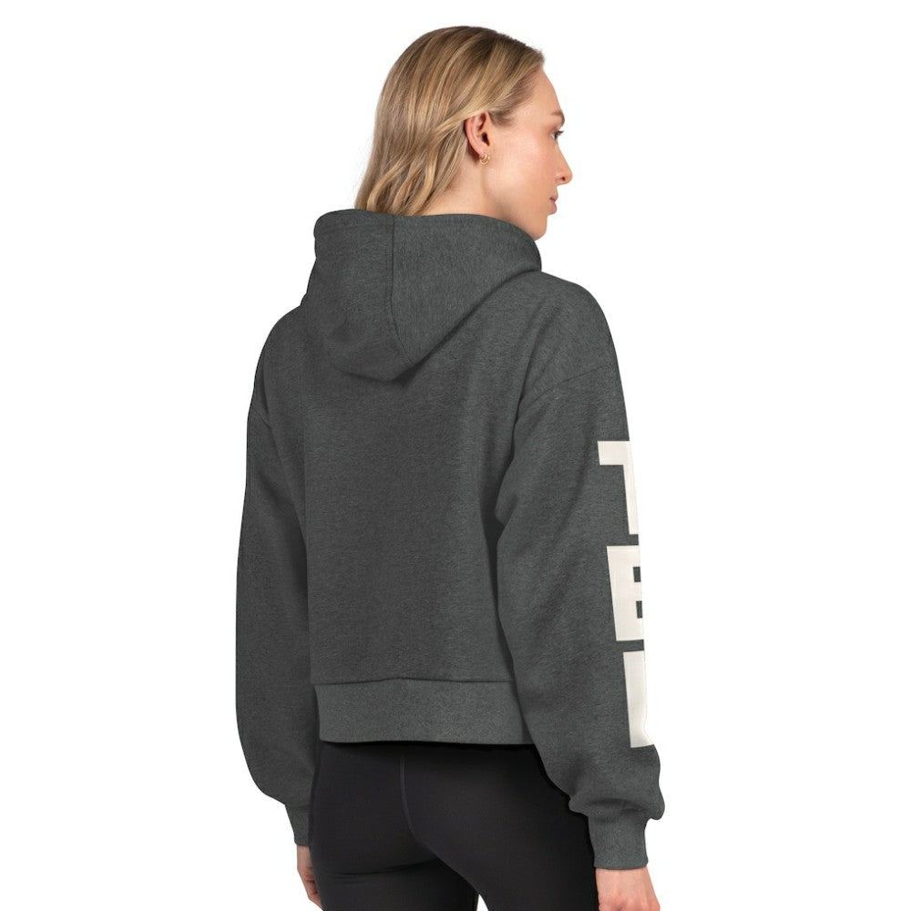 Tampa Bay Lightning Starter Women's Star Player Cropped Fleece Hoodie - Heather Charcoal | NHL on sale