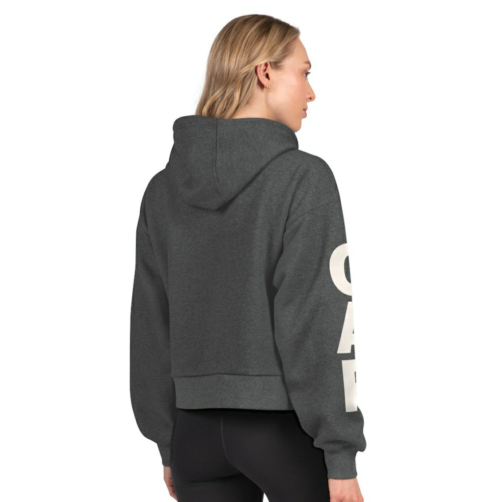 Carolina Hurricanes Starter Women's Star Player Cropped Fleece Hoodie - Heather Charcoal | NHL near me