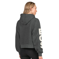Boston Bruins Starter Women's Star Player Cropped Fleece Hoodie - Heather Charcoal | NHL near me