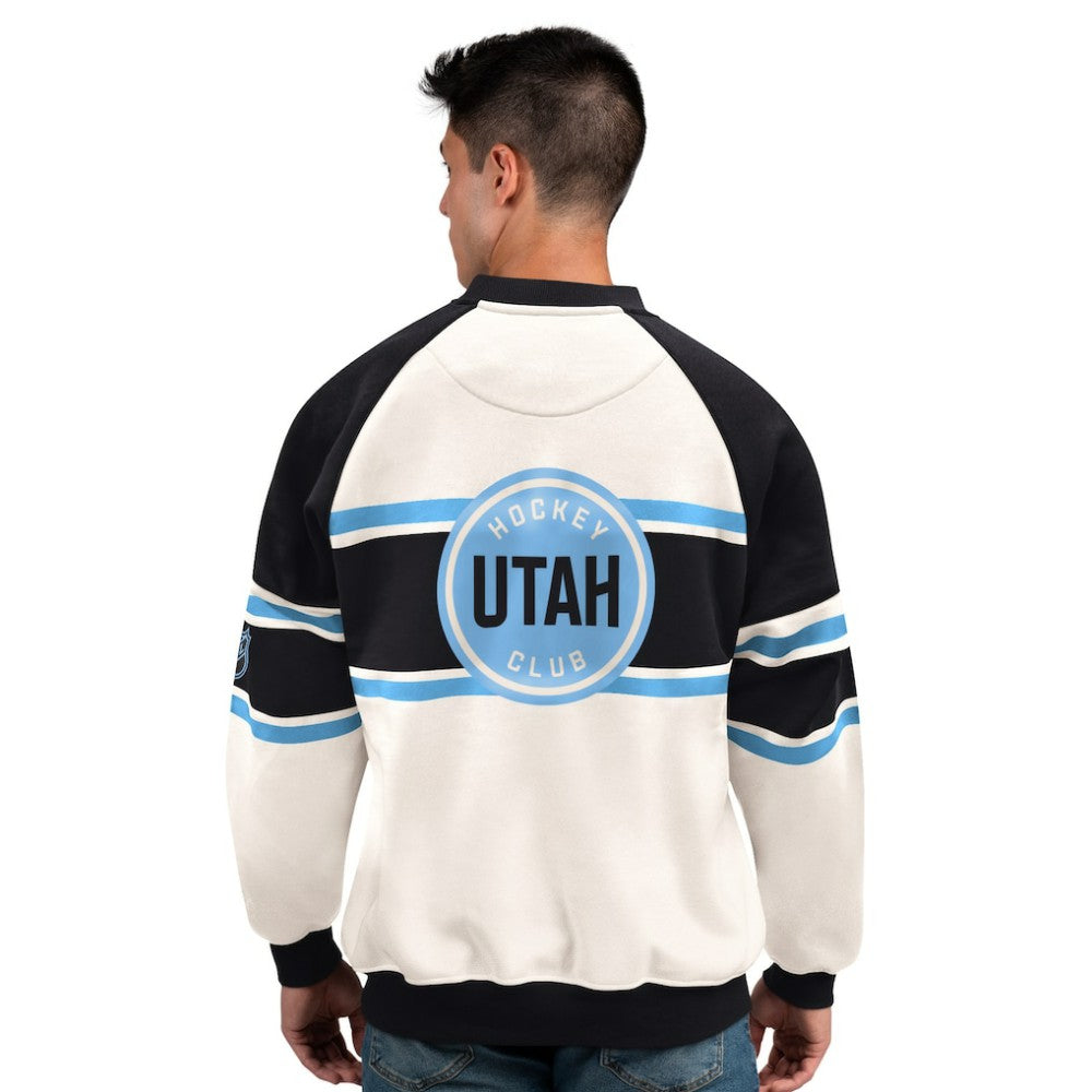Utah Mammoth Starter Male Adult Defense Fleece Crewneck Sweatshirt - White | NHL online