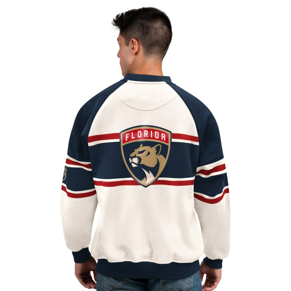 Florida Panthers Starter Male Adult Defense Fleece Crewneck Sweatshirt - White | NHL near me