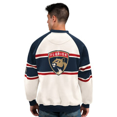 Florida Panthers Starter Male Adult Defense Fleece Crewneck Sweatshirt - White | NHL near me