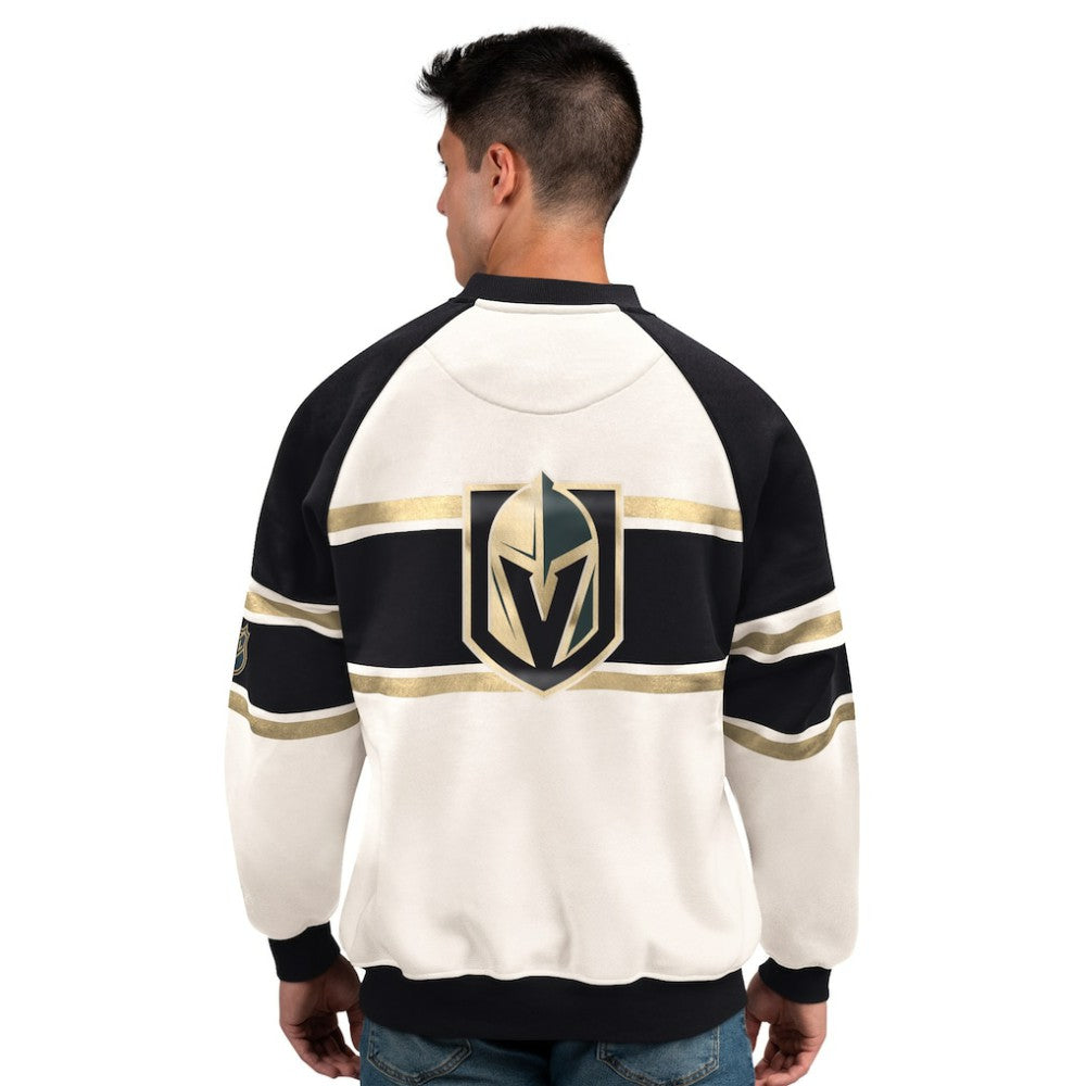 Vegas Golden Knights Starter Male Adult Defense Fleece Crewneck Sweatshirt - White | NHL Clearance