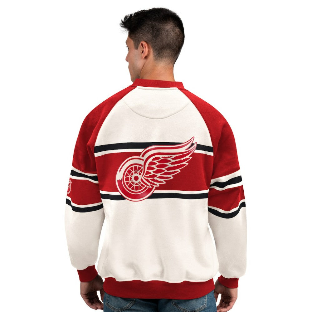 Detroit Red Wings Starter Male Adult Defense Fleece Crewneck Sweatshirt - White | NHL online