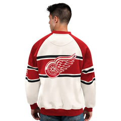 Detroit Red Wings Starter Male Adult Defense Fleece Crewneck Sweatshirt - White | NHL online