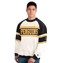Pittsburgh Penguins Starter Male Adult Defense Fleece Crewneck Sweatshirt - White | NHL Lifestyle