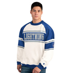 Tampa Bay Lightning Starter Male Adult Defense Fleece Crewneck Sweatshirt - White | NHL Lifestyle