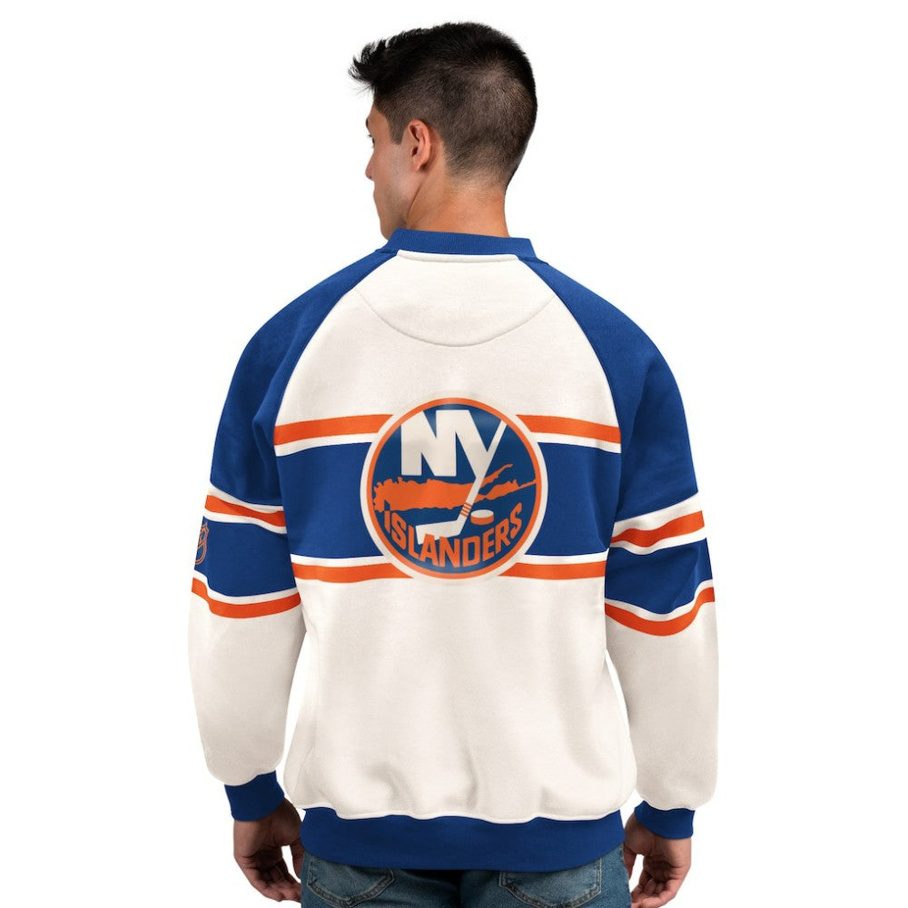 New York Islanders Starter Male Adult Defense Fleece Crewneck Sweatshirt - White | NHL on sale