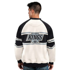 Los Angeles Kings Starter Male Adult Defense Fleece Crewneck Sweatshirt - White | NHL Clearance