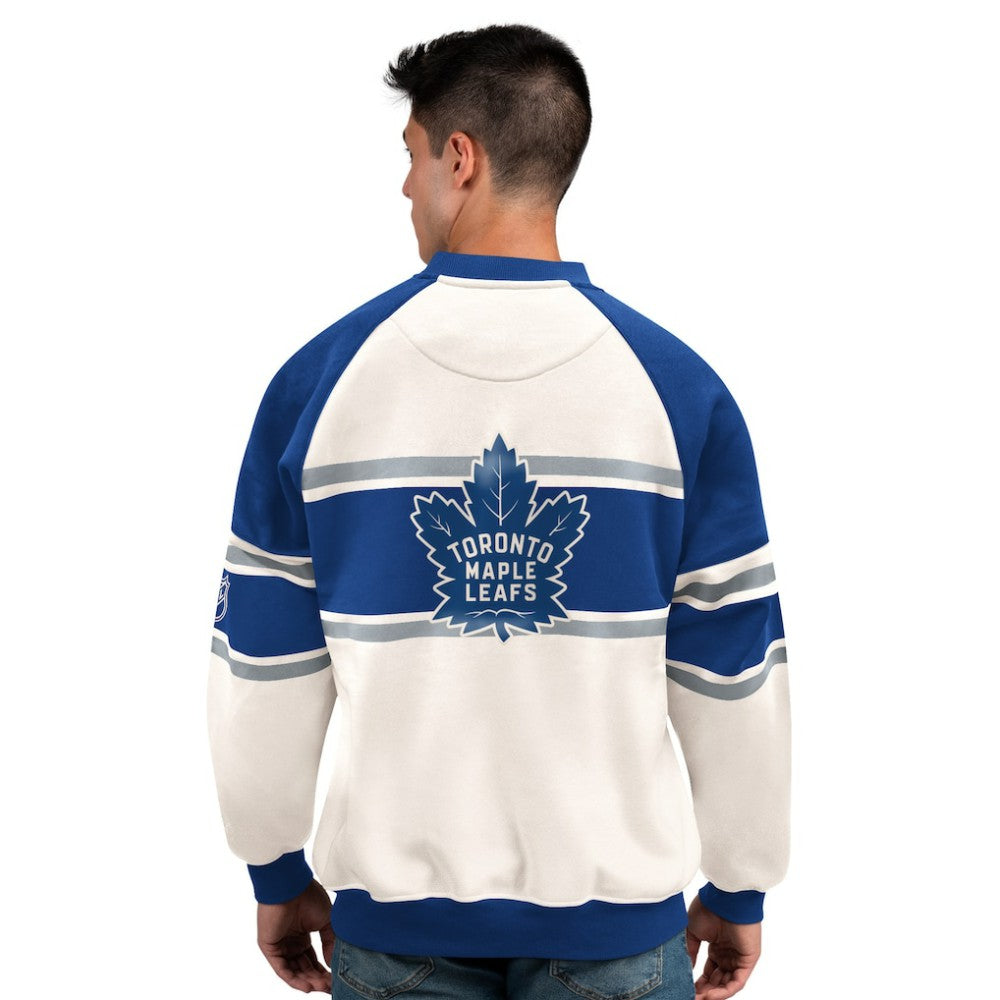 Toronto Maple Leafs Starter Male Adult Defense Fleece Crewneck Sweatshirt - White | NHL near me