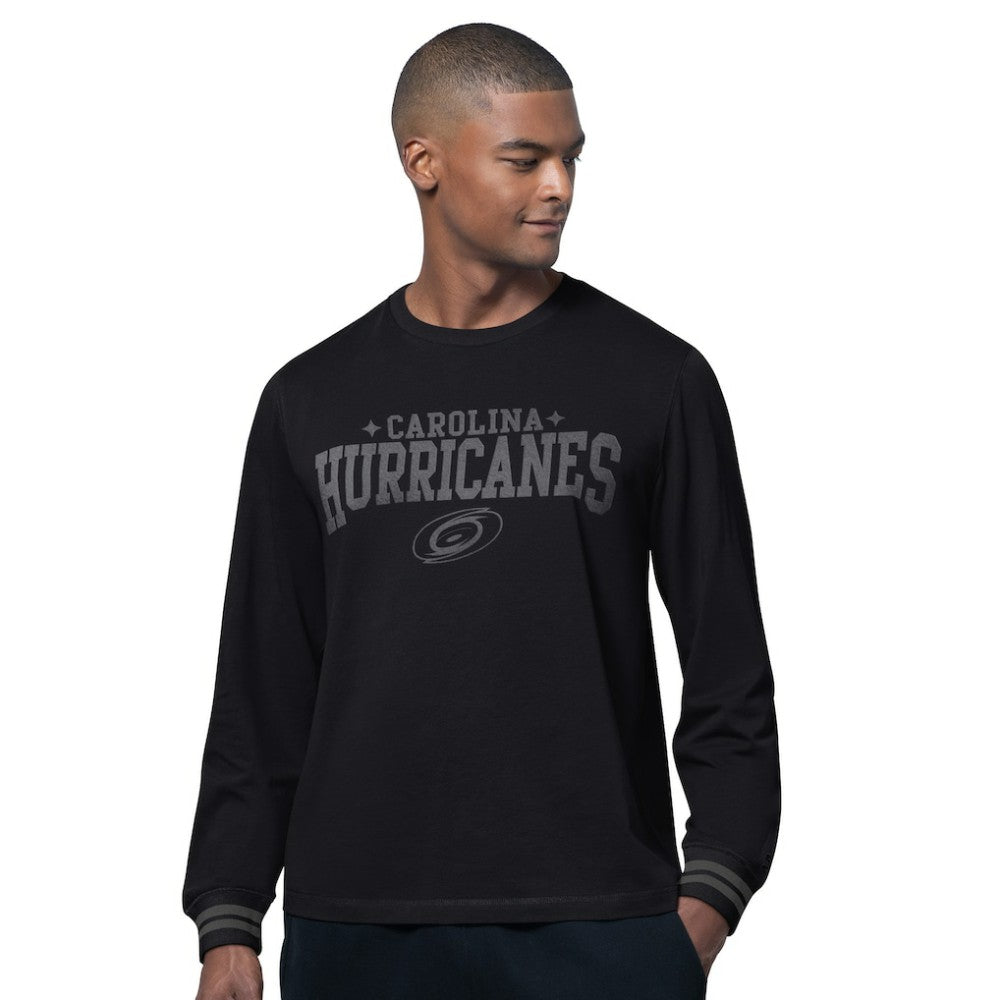 Carolina Hurricanes Starter Field Long Sleeve T-Shirt - Black | NHL Lifestyle