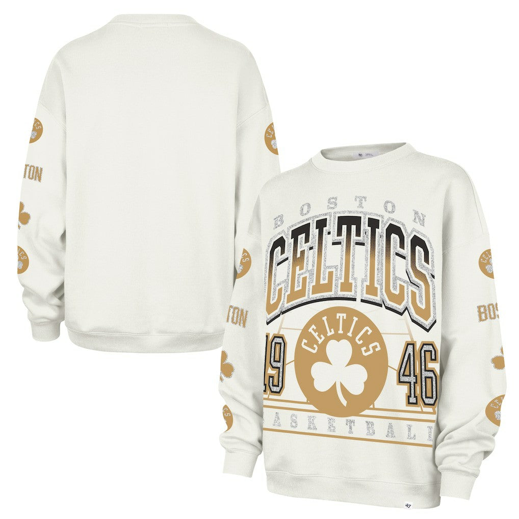 47 brand Boston Celtics '47 Women's 2025/26 City Edition Go Big Oversized Sweatshirt Natural