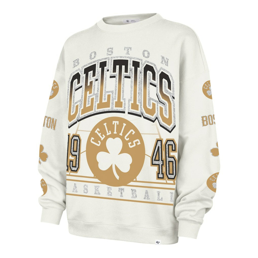 47 brand Boston Celtics '47 Women's 2025/26 City Edition Go Big Oversized Sweatshirt Natural