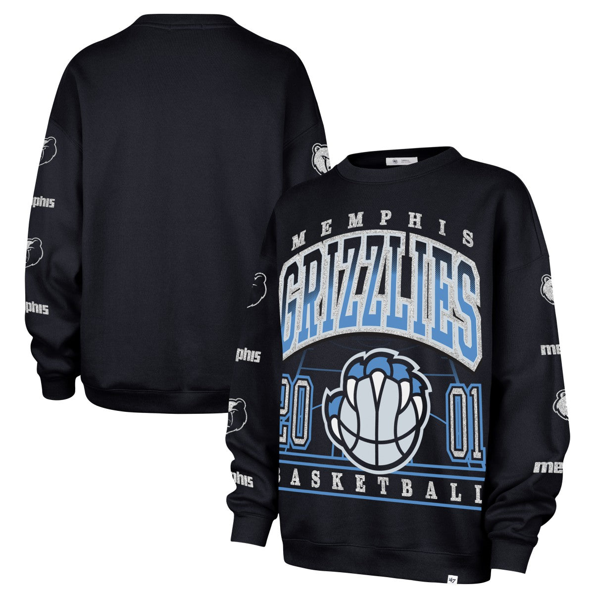 47 brand Memphis Grizzlies '47 Women's 2025/26 City Edition Go Big Oversized Sweatshirt Navy