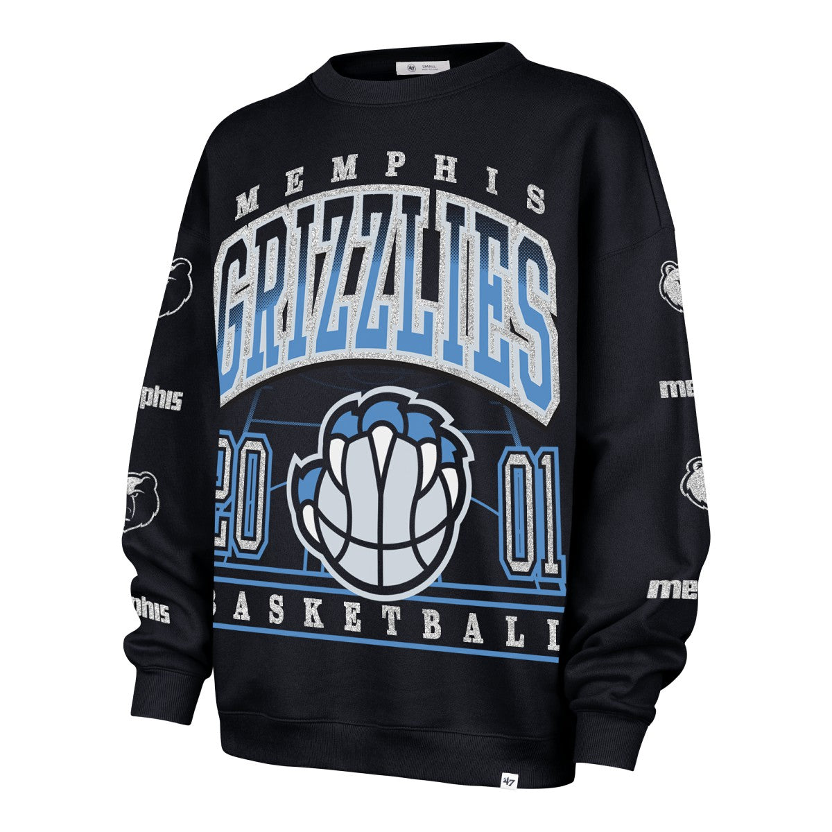 47 brand Memphis Grizzlies '47 Women's 2025/26 City Edition Go Big Oversized Sweatshirt Navy