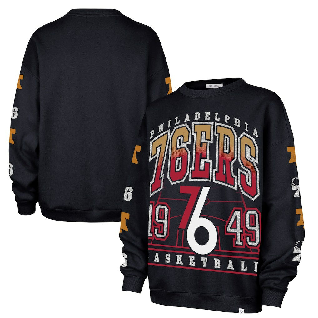 47 brand Philadelphia 76ers '47 Women's 2025/26 City Edition Go Big Oversized Sweatshirt Navy