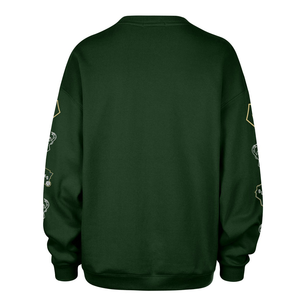 47 brand Milwaukee Bucks '47 Women's 2025/26 City Edition Go Big Oversized Sweatshirt Hunter Green
