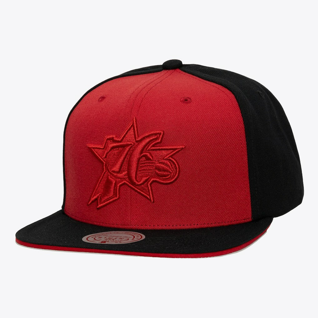 Mitchell & Ness Philadelphia 76ers Color Pop Snapback Hat Red/Black