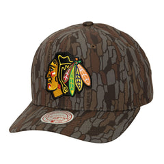 Chicago Blackhawks Mitchell & Ness Hidden Camo Pro Crown Adjustable Hat - Camo | NHL Lifestyle