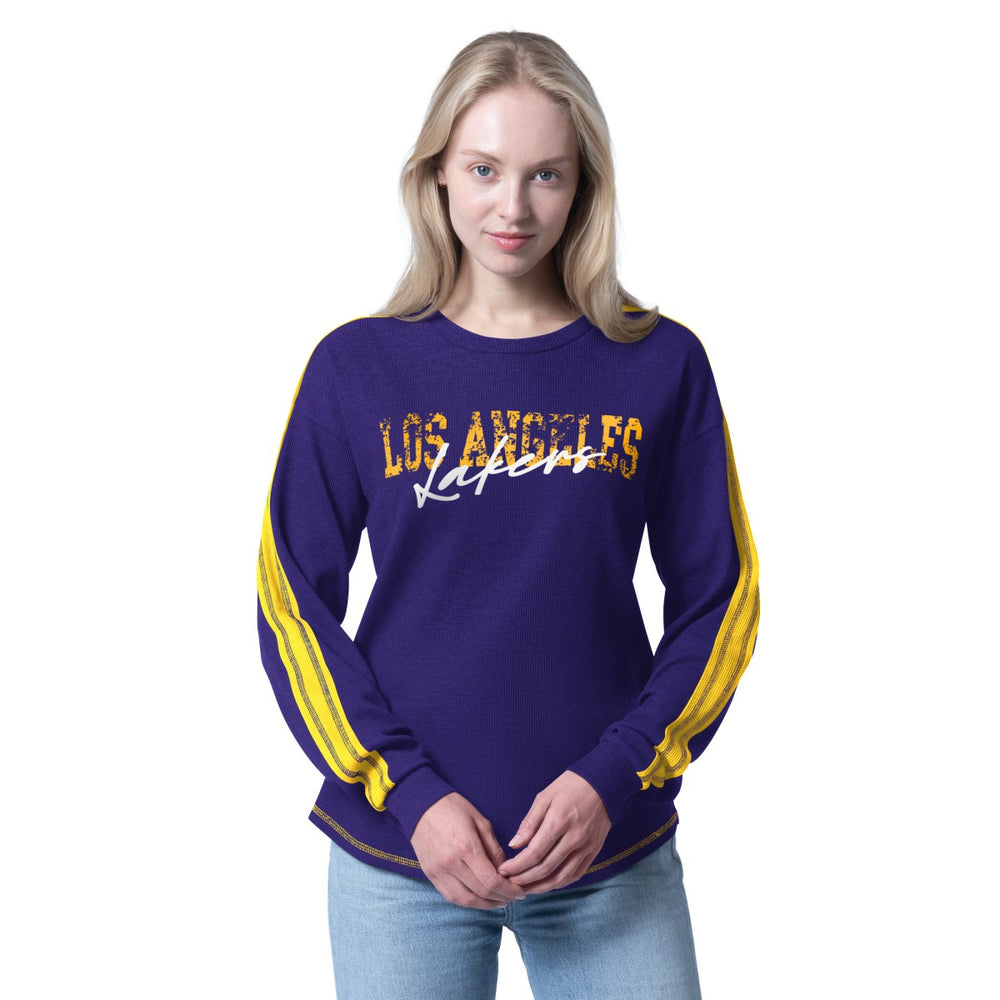 Los Angeles Lakers G-III 4Her by Carl Banks Women's Advantage Tri-Blend Long Sleeve T-Shirt Purple