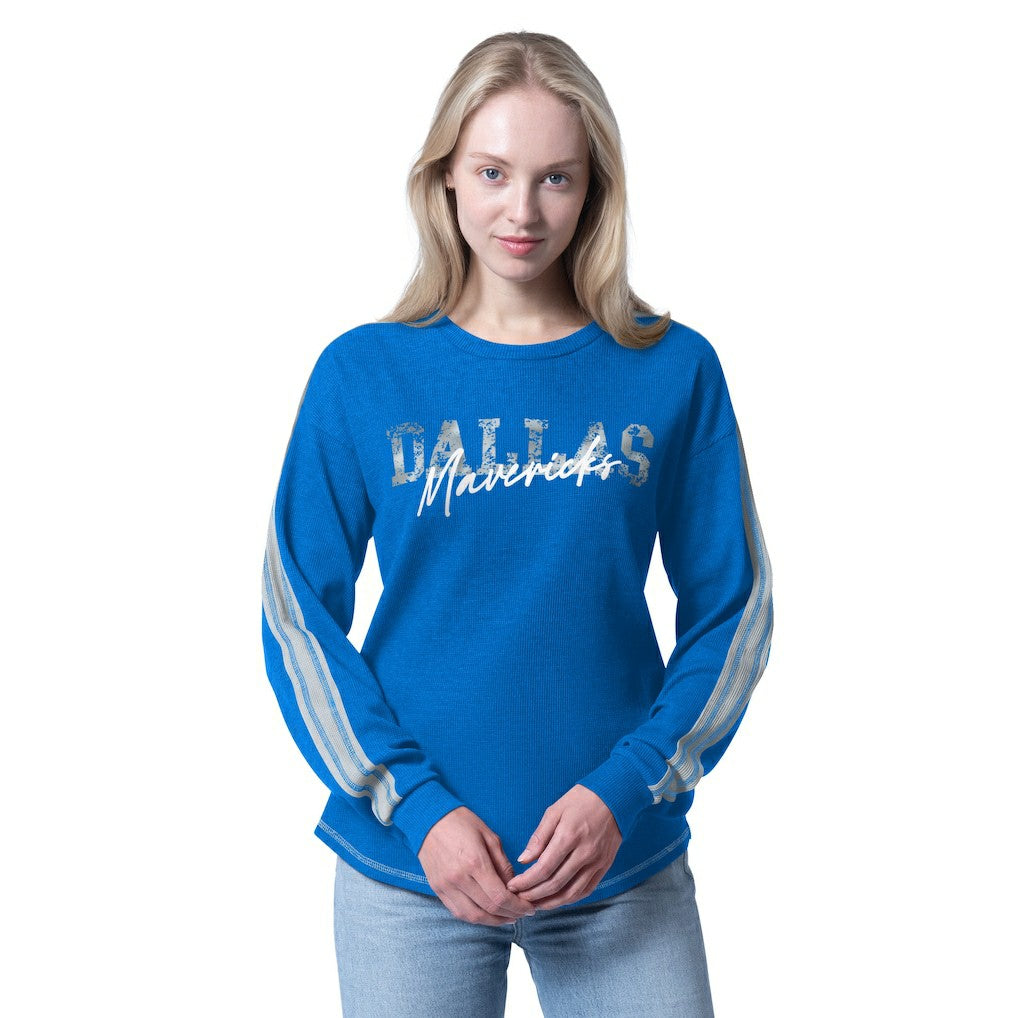 Dallas Mavericks G-III 4Her by Carl Banks Women's Advantage Tri-Blend Long Sleeve T-Shirt Blue