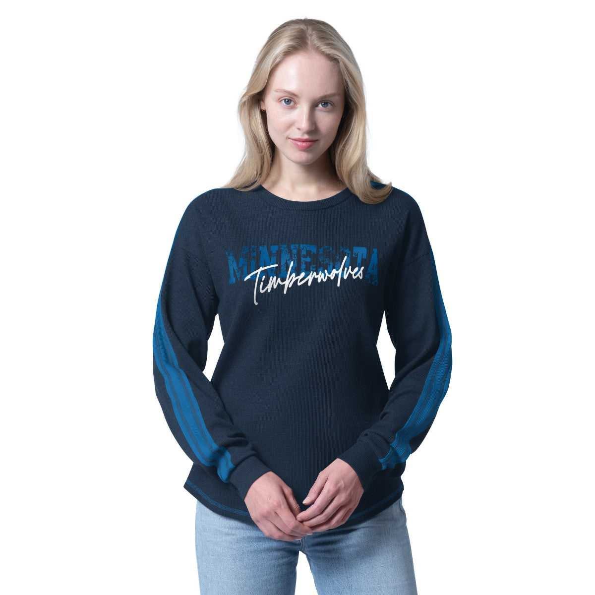 Minnesota Timberwolves G-III 4Her by Carl Banks Women's Advantage Tri-Blend Long Sleeve T-Shirt Navy