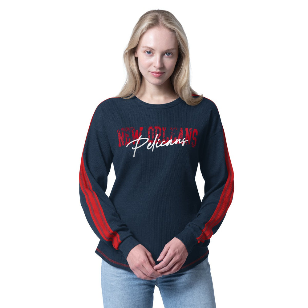 New Orleans Pelicans G-III 4Her by Carl Banks Women's Advantage Tri-Blend Long Sleeve T-Shirt Navy