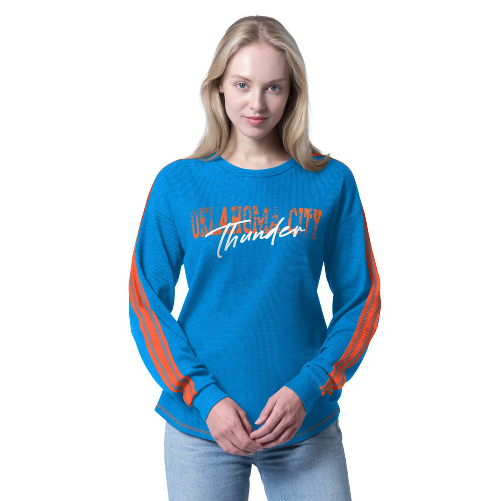 Oklahoma City Thunder G-III 4Her by Carl Banks Women's Advantage Tri-Blend Long Sleeve T-Shirt Heather Blue