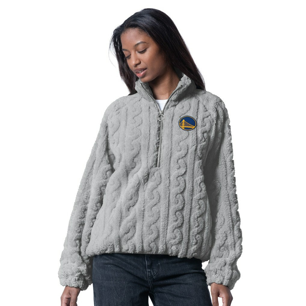 Golden State Warriors G-III 4Her by Carl Banks Women's Champ Half-Zip Pullover Gray