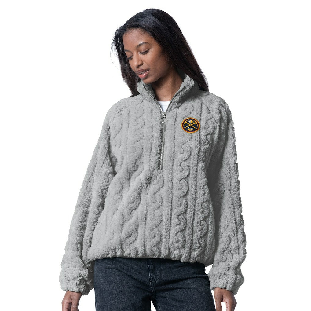 Denver Nuggets G-III 4Her by Carl Banks Women's Champ Half-Zip Pullover Gray