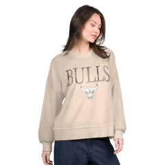 Chicago Bulls G-III 4Her by Carl Banks Women's Oversized Vet II Sweatshirt Natural