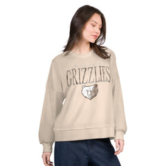 Memphis Grizzlies G-III 4Her by Carl Banks Women's Oversized Vet II Sweatshirt Natural