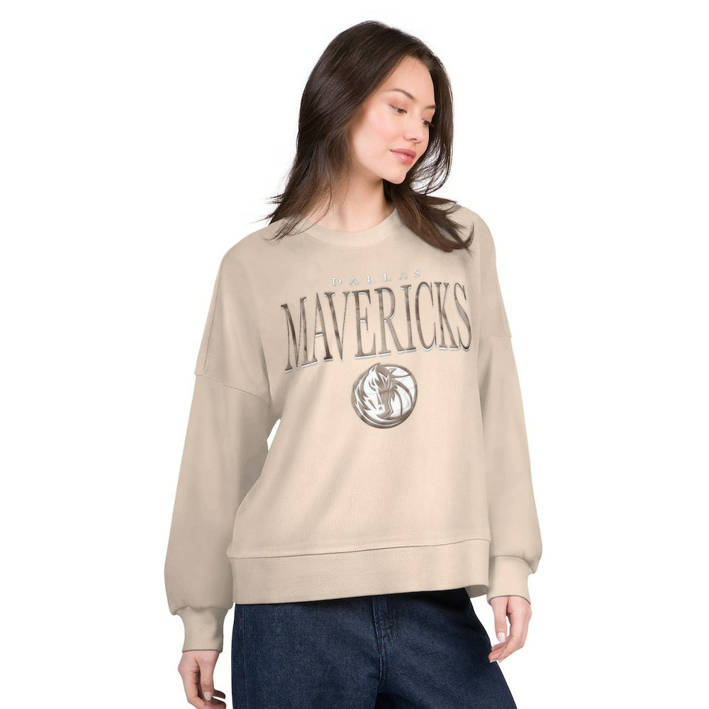 Dallas Mavericks G-III 4Her by Carl Banks Women's Oversized Vet II Sweatshirt Natural